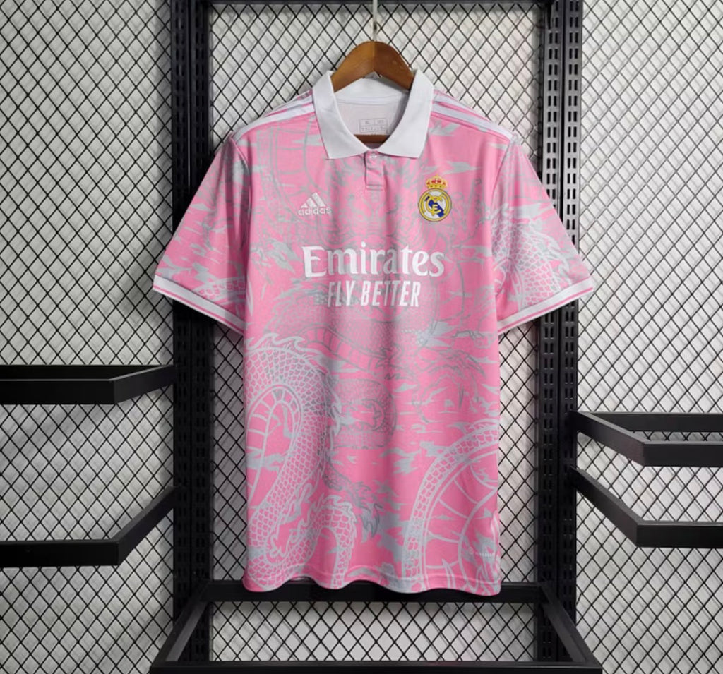 2023/2024 Real Madrid Chinese Dragon Pink Football Shirt